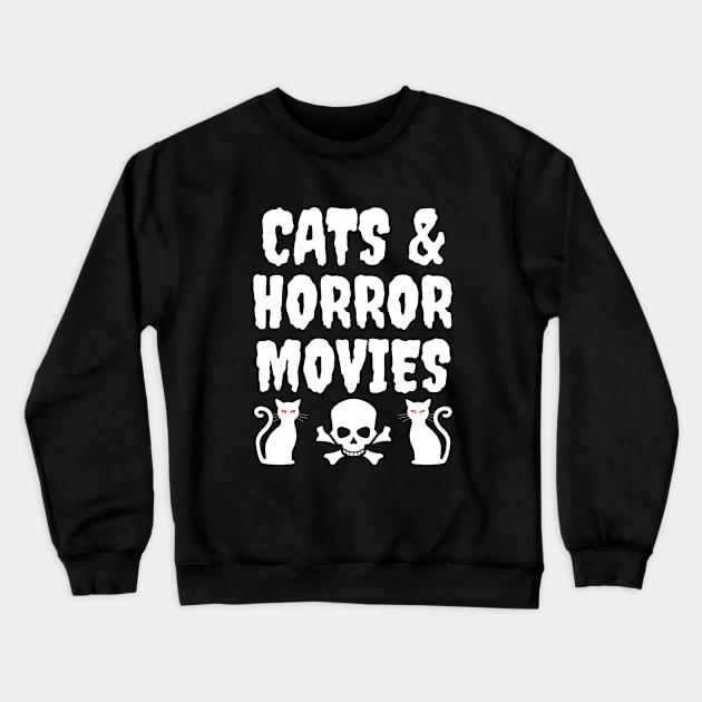 Cats and horror movies Crewneck Sweatshirt by LunaMay